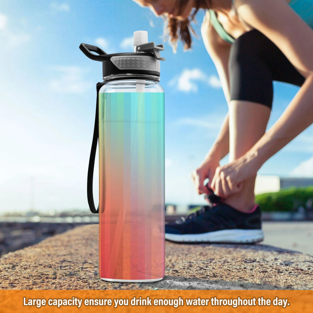 32oz Tritan Sports Water Bottle with Straw E350