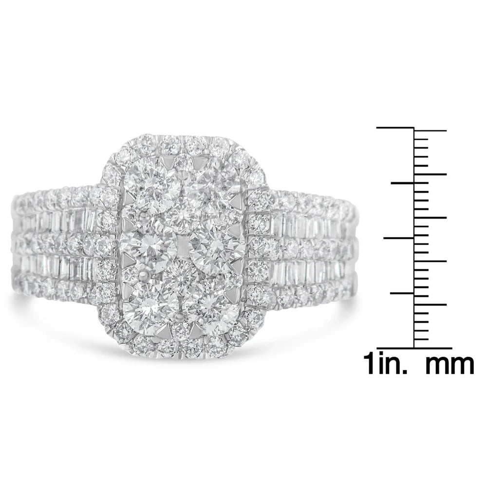 14K White Gold Diamond Cluster Ring L82549