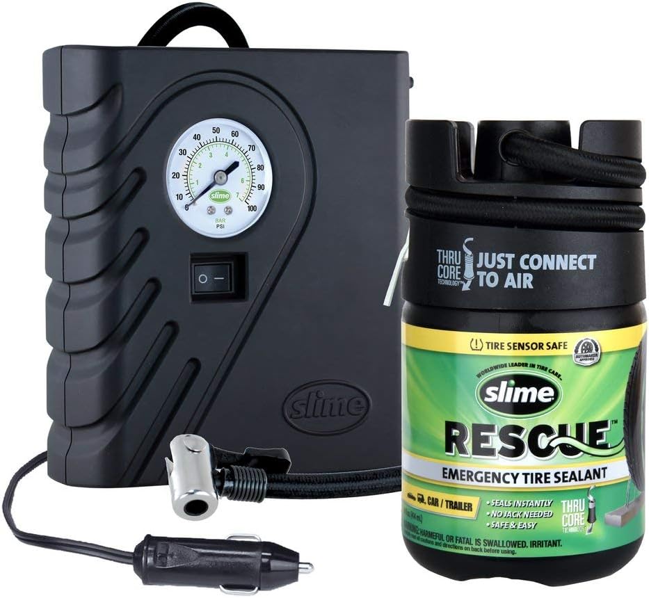 Flat Tire Puncture Emergency Kit with Sealant and Tire Inflator Pump L372808