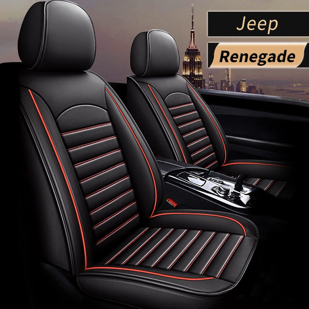 Black Faux Full Set of Car Seat Covers with Airbag Compatible G418