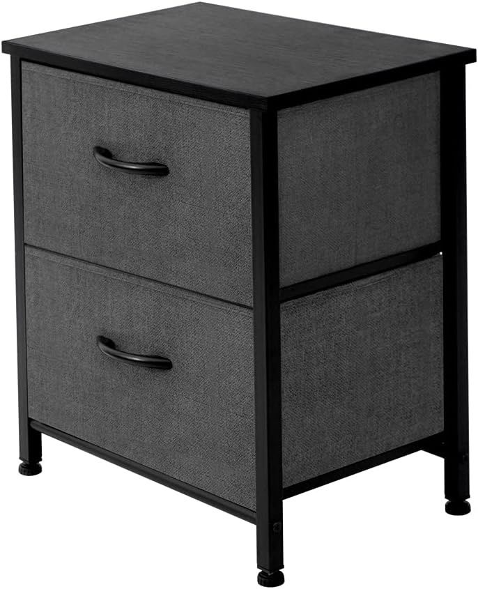 4 Drawers Organizer Unit, Foldable, Vertical Dresser Storage Tower, Dark Grey Q67837