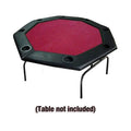 Red 48 inch Folding Octagon Poker Tabletop with Cup Holders and Padded Rail A7009