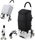 Black Foldable Shopping Cart with Extra Large Bag (6 Wheels) I402