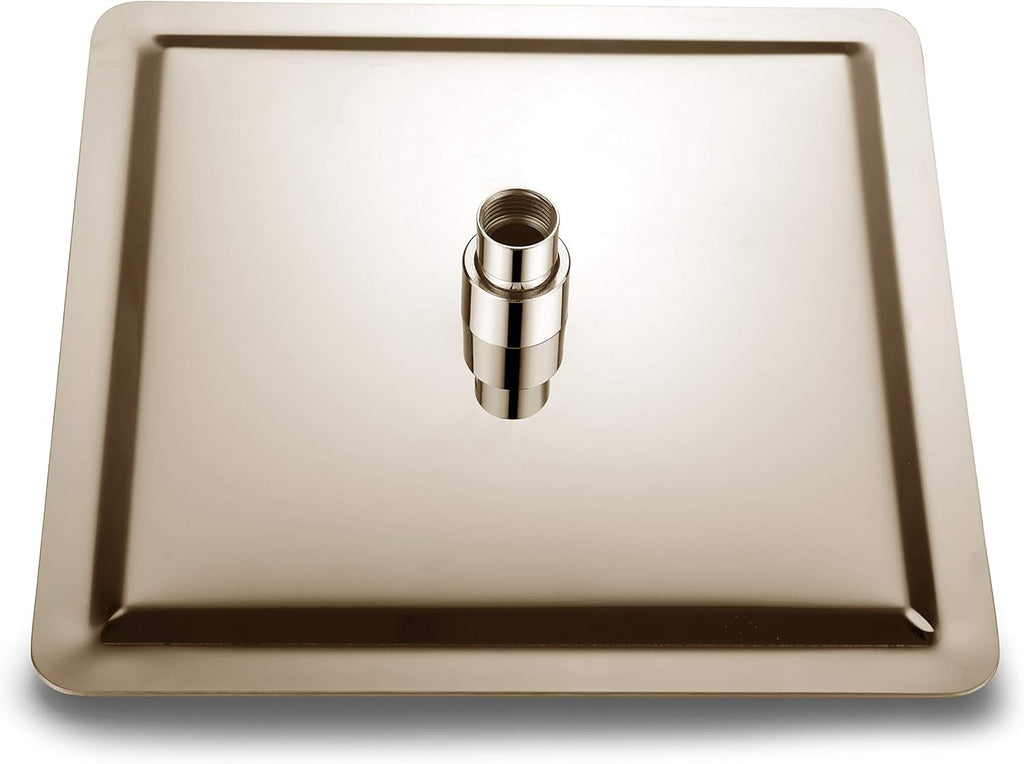 Brushed Nickel Stainless Steel Rainfall Square Showerhead with Brass Extension Arm, Pack of 2 G5376