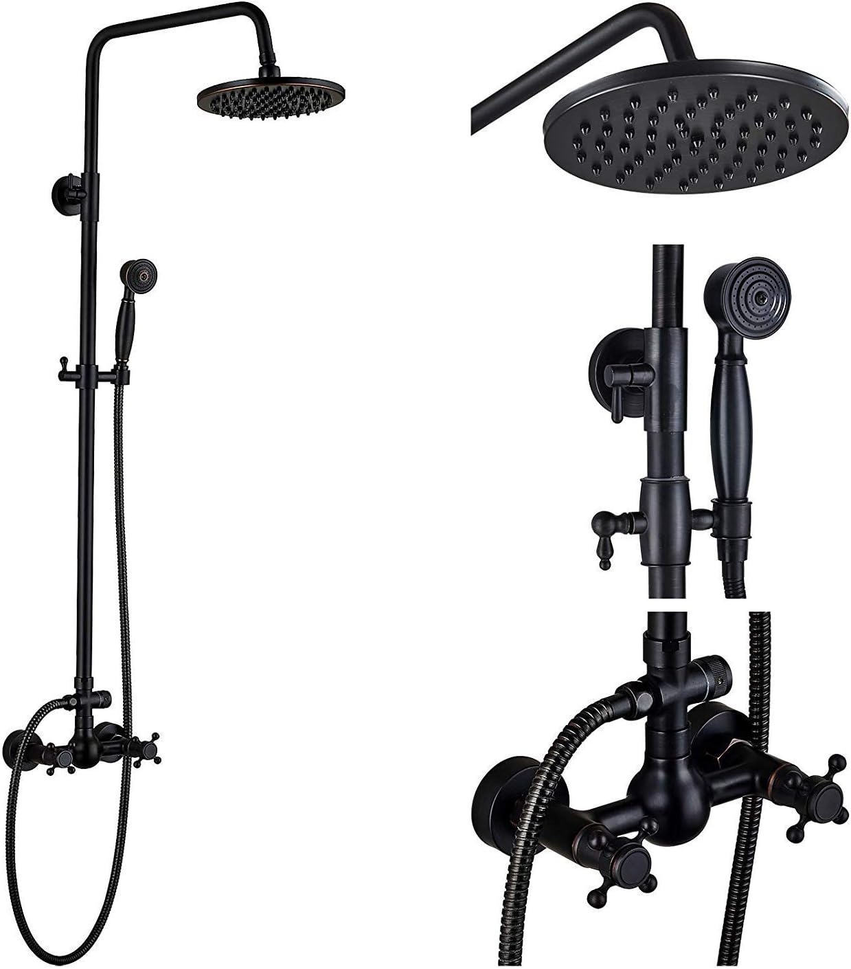 Brushed Nickel 8-inch Rainfall Shower Combo Set with Handheld Spray N560536