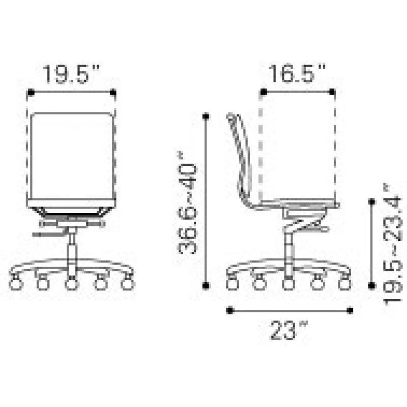 Gray Armless Office Chair O25864
