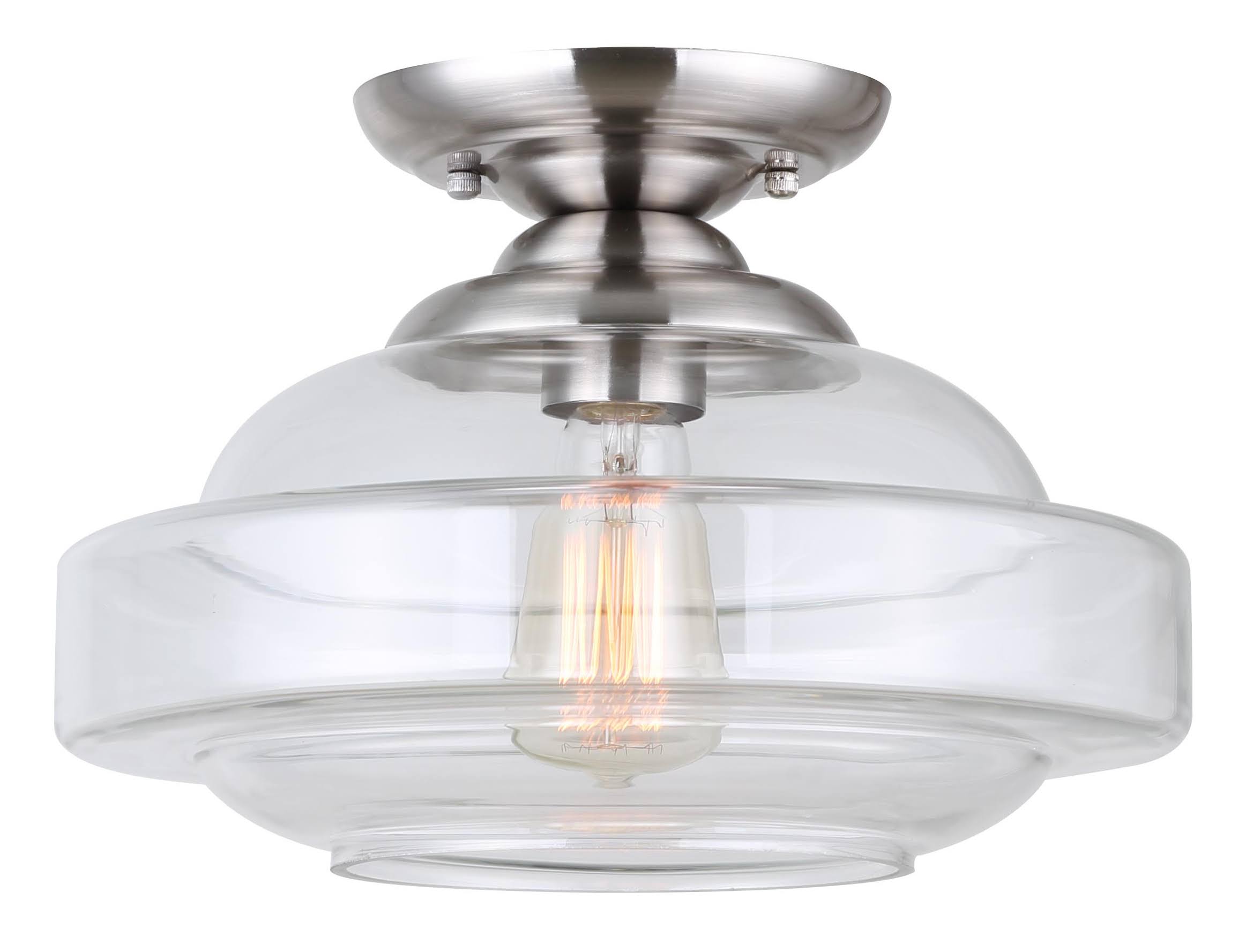 Brushed Nickel 1 Bulb Flushmount O2748