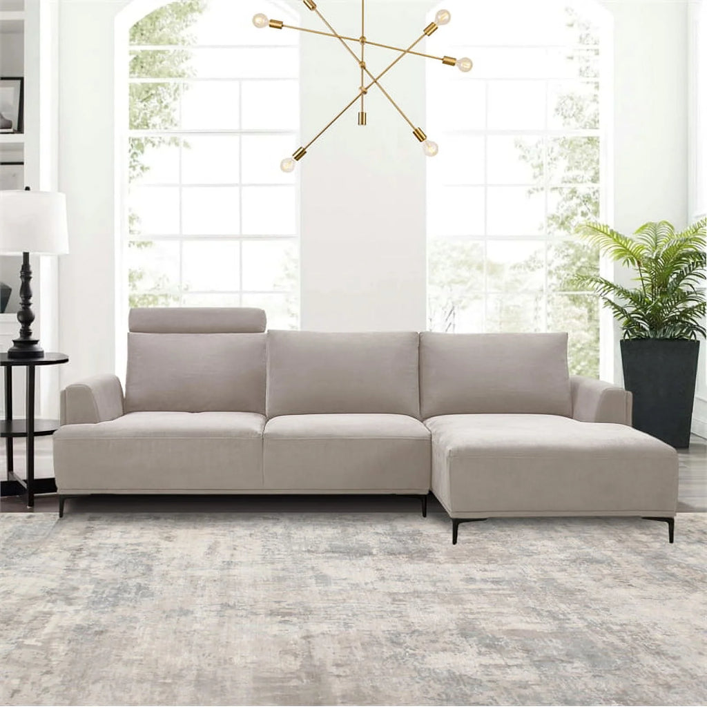 Modern Lucca Sectional Sofa with Push Back Functional Right Facing E353