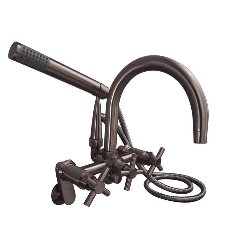 Polished Chrome Tub Diverter Faucet with Hand Shower I5687