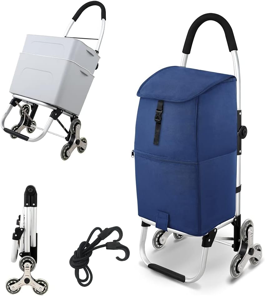 Black Foldable Shopping Cart with Extra Large Bag (6 Wheels) I402