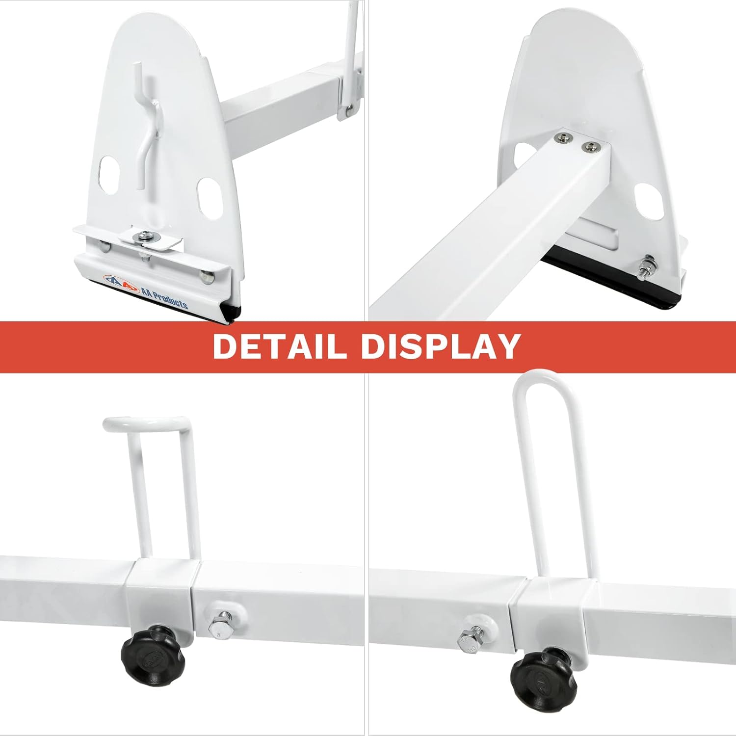 White Square 3 Bar Van Roof Racks with Ladder Stoppers M691640