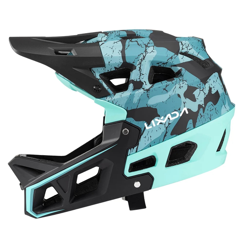 Full Face MTB Helmet with Visor, 59 61cm Head Circumference Q103932