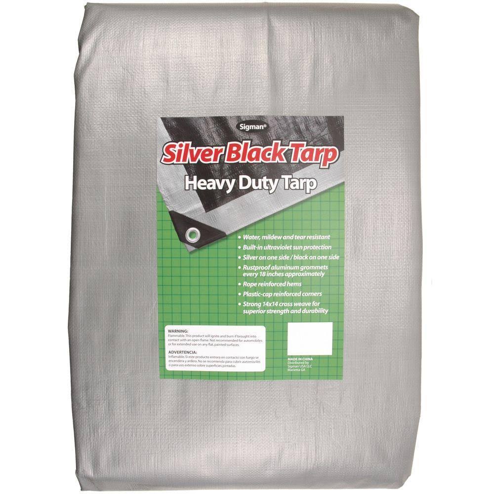 20 x 20 ft Silver Black Heavy Duty Replacement Tarp B673777