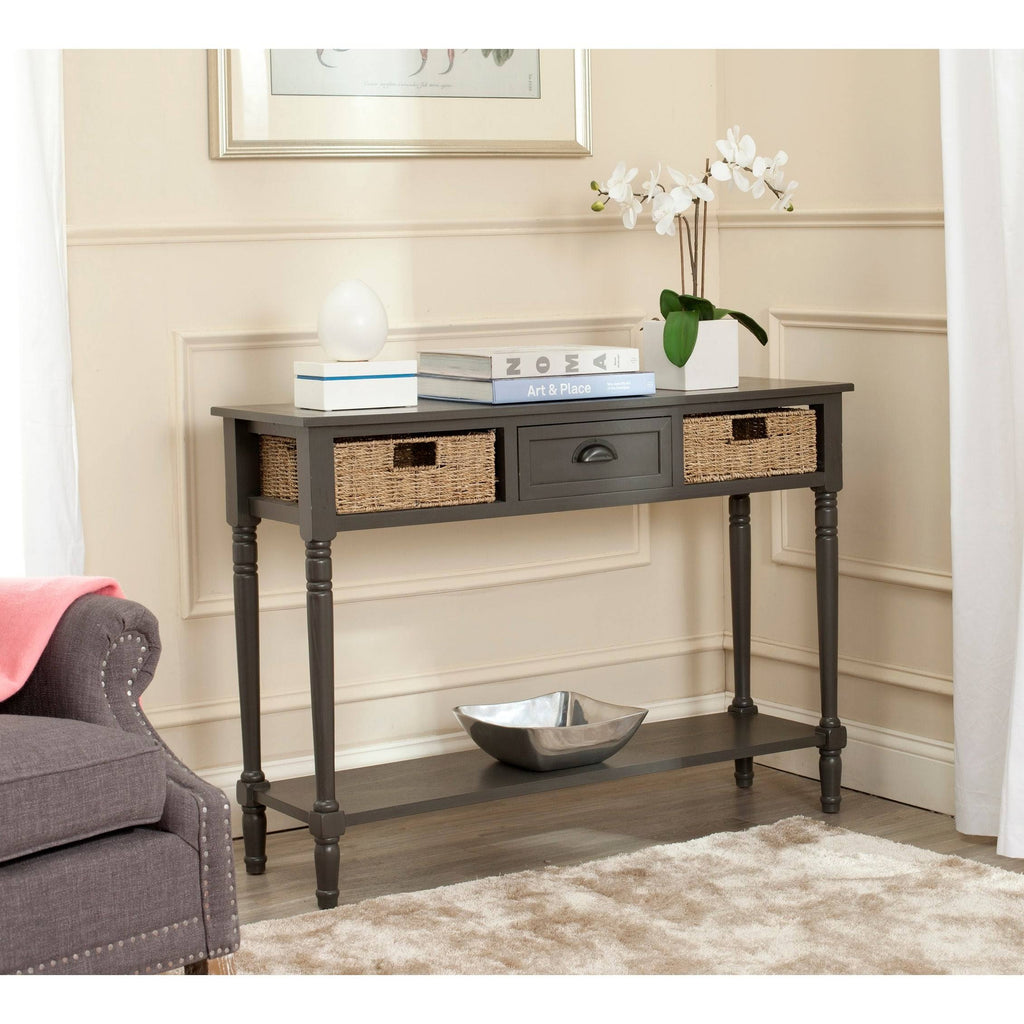 Wicker Console Table with Storage H939