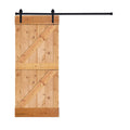 Dark Walnut Paneled Wood Barn Door with Installation Hardware Kit U99530