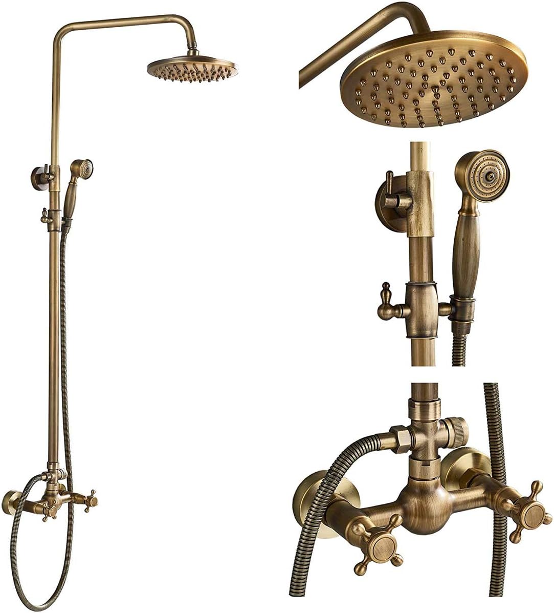 Brushed Nickel 8-inch Rainfall Shower Combo Set with Handheld Spray N560536