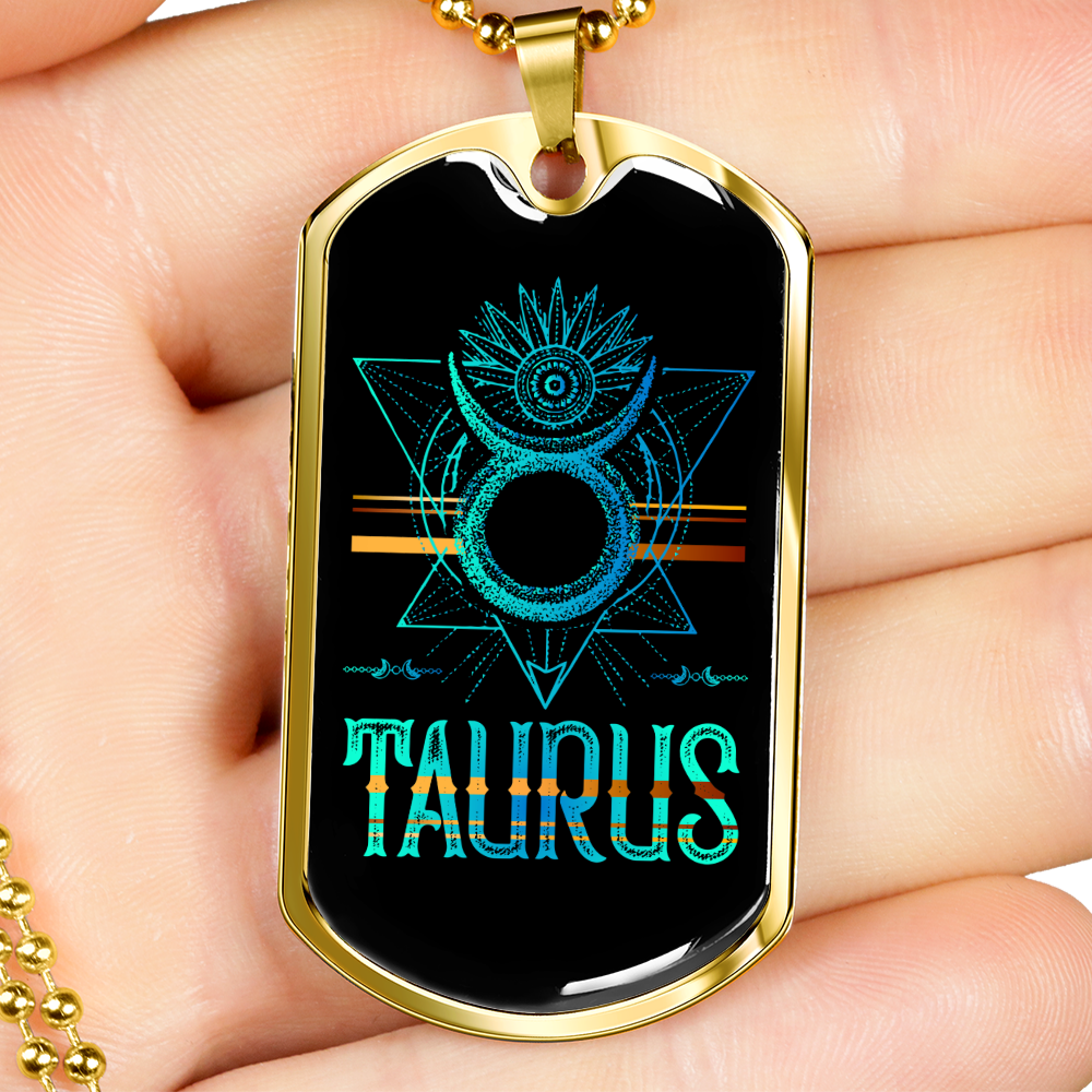 Stainless Steel or 18k Gold Zodiac Necklace with 24" Chain V8761