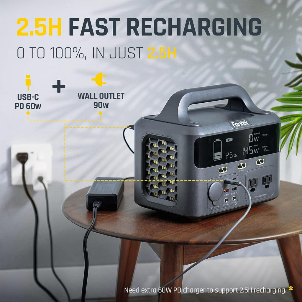 Portable Power Station 299Wh Lithium Battery with 2 AC Outlets Z3896