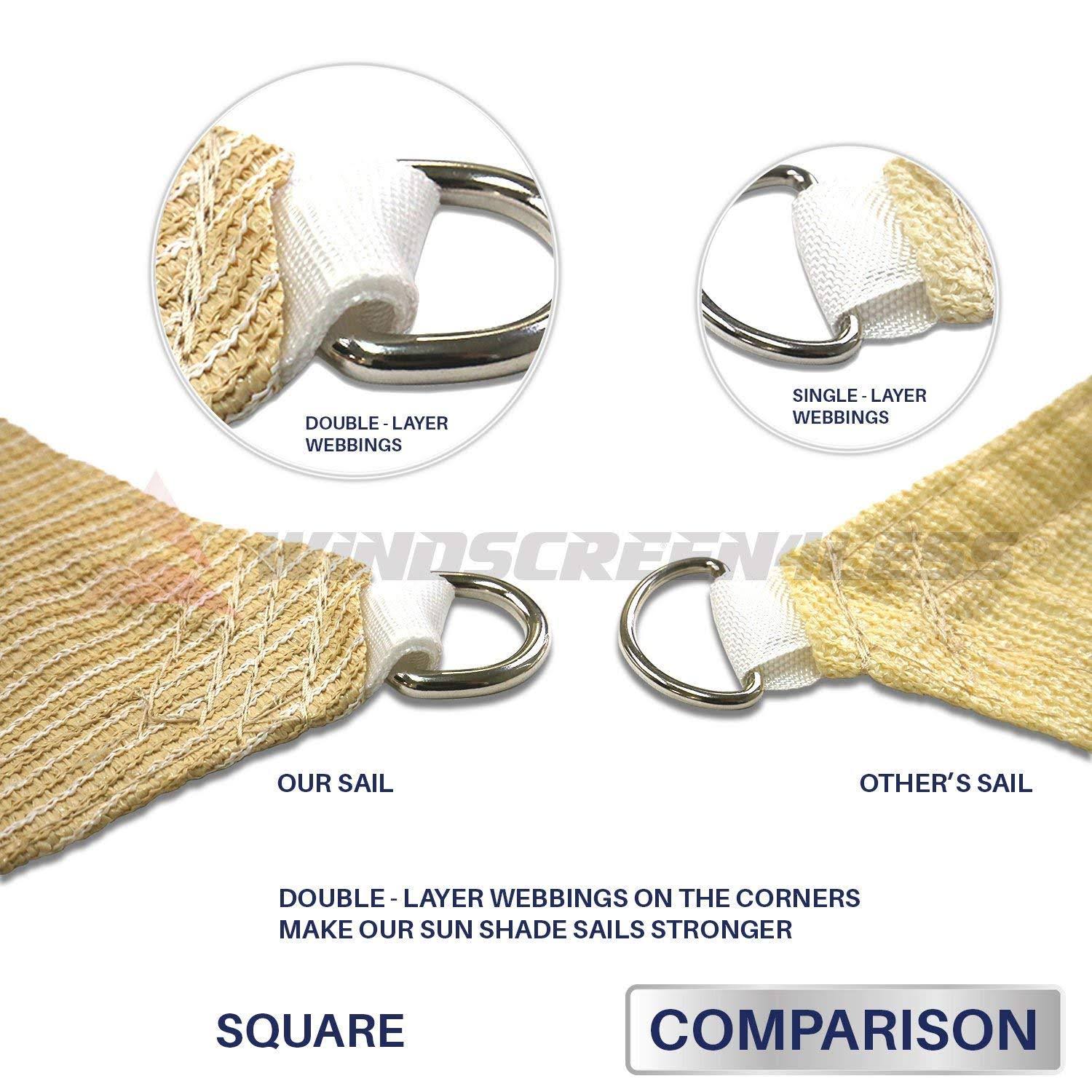 Brown Sun Shade Sail Square Canopy X100835