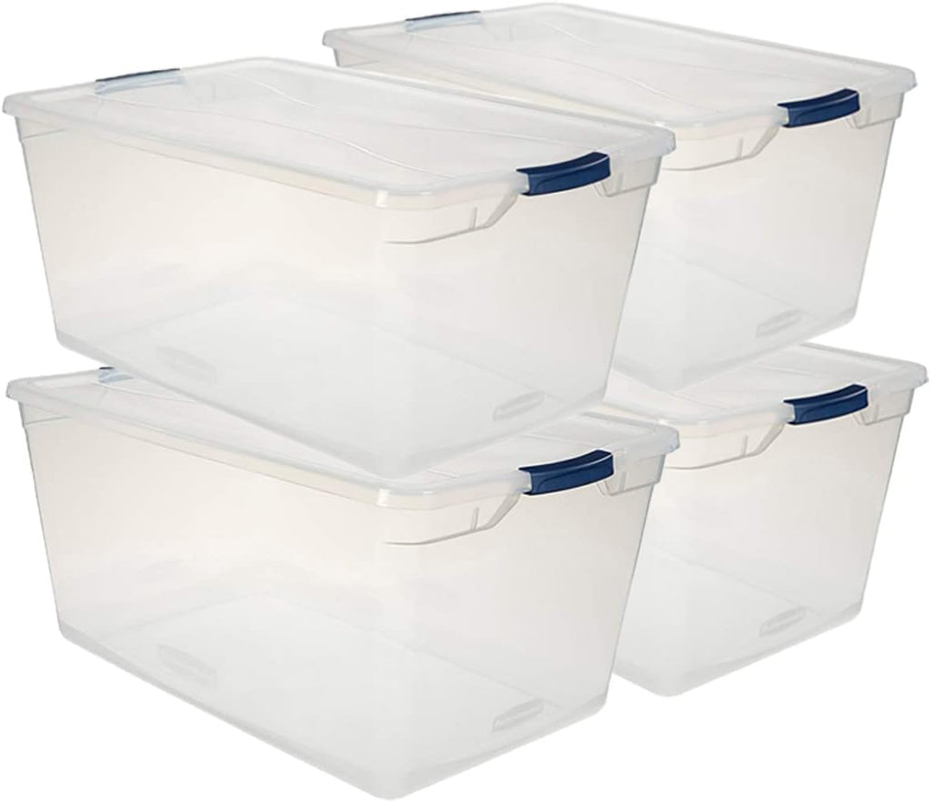 Clear 6 QT Pack of 12 Stackable Plastic Storage Containers with Lids D109