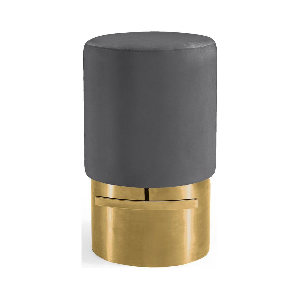 Grey Velvet Stool E5632