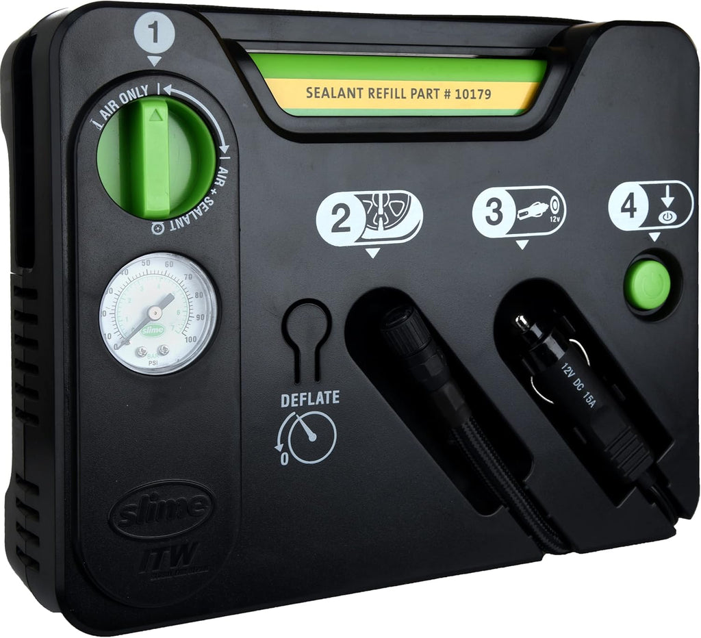 Flat Tire Puncture Emergency Kit with Sealant and Tire Inflator Pump L372808