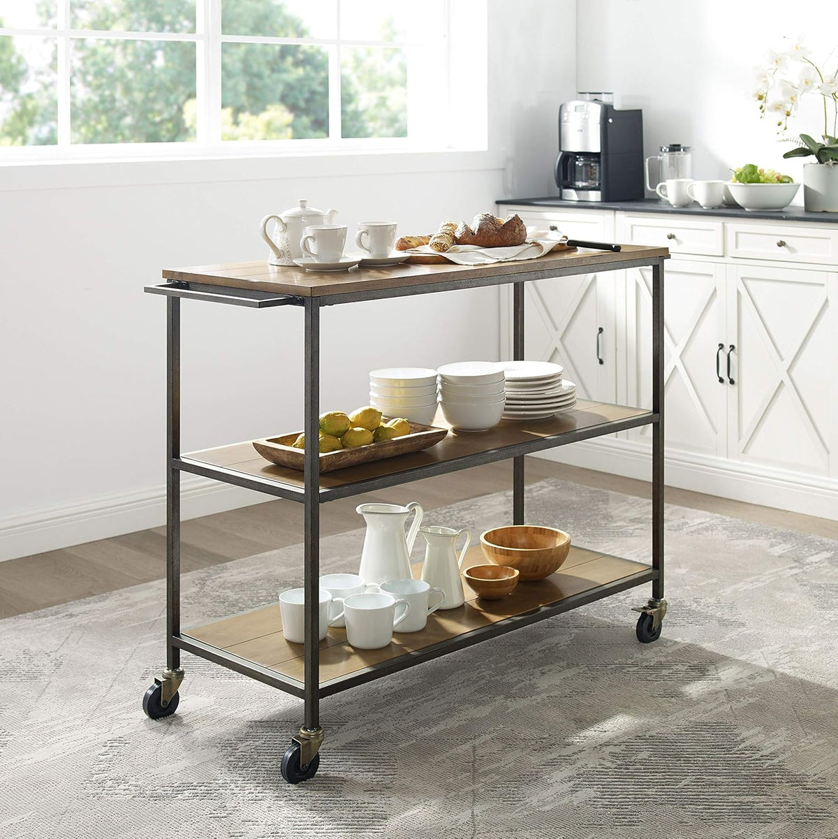 Washed Oak Kitchen Cart C78634