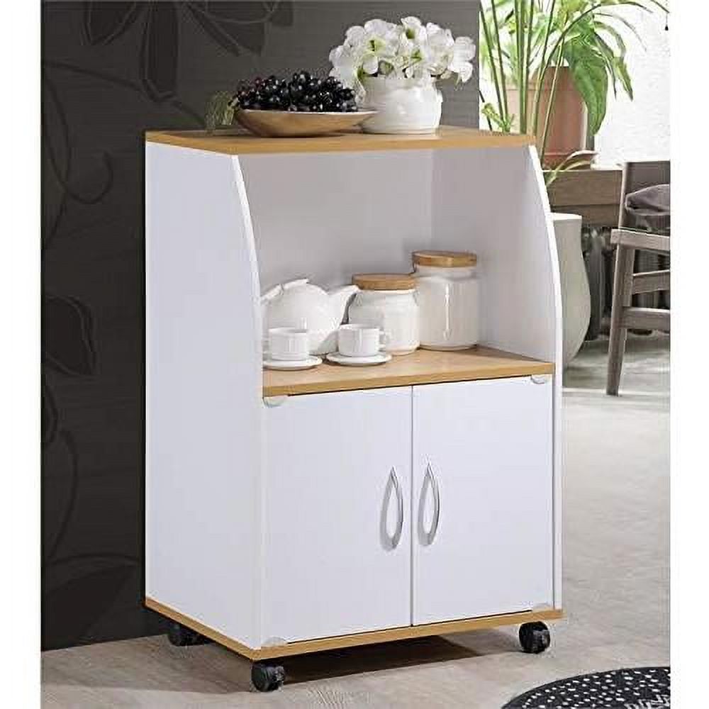 White Microwave Kitchen Cart A14486