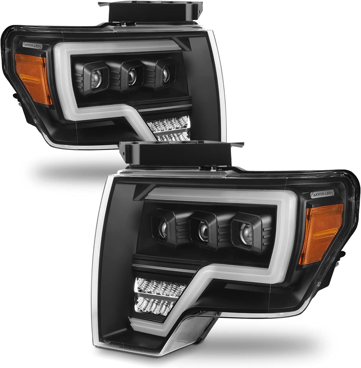 Black Projector Beam Headlights Pair H7143