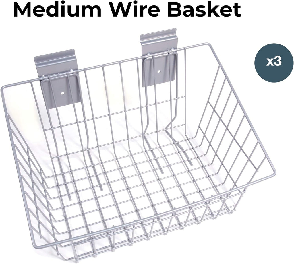 15" x 11" x 8" Medium Wire Basket - 3 Pack B4115