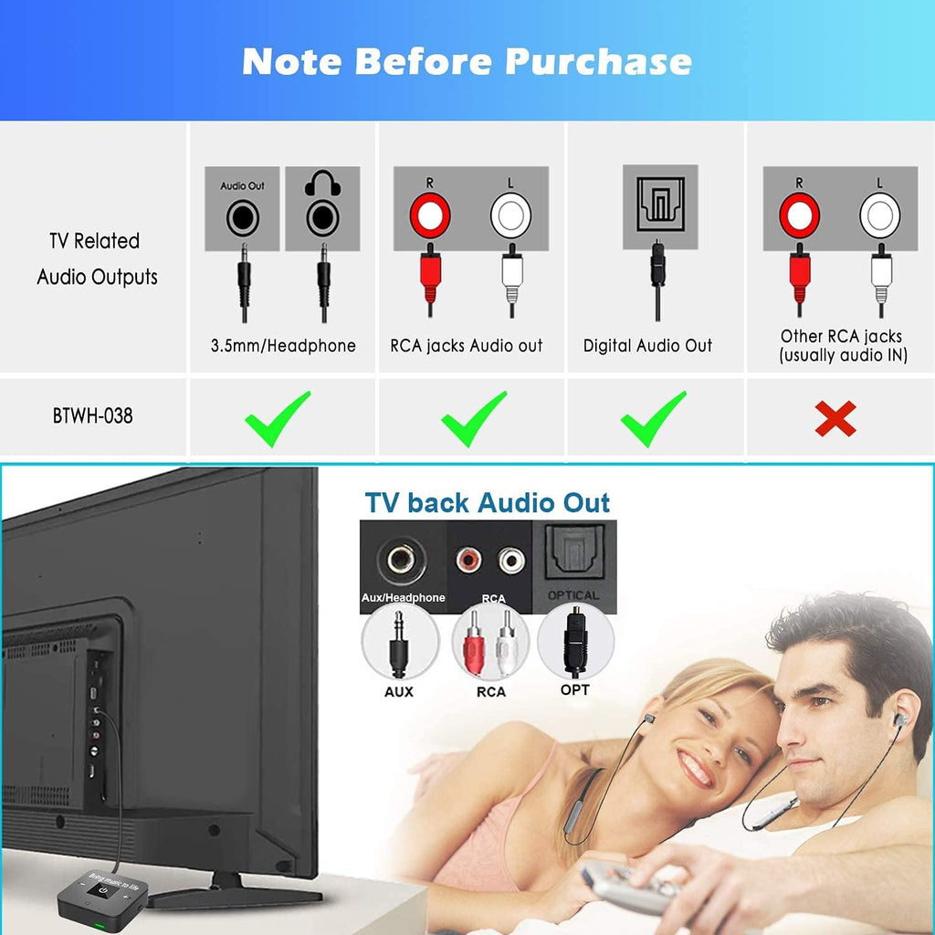 Wireless Headphones with Bluetooth Transmitter D5420