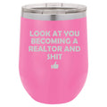 12 oz Double Wall Vacuum Insulated Stainless Steel Stemless Wine Tumbler Travel Mug With Lid R52813