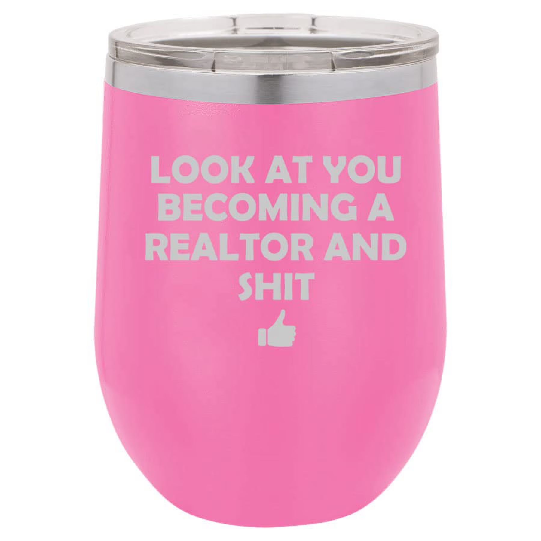 12 oz Double Wall Vacuum Insulated Stainless Steel Stemless Wine Tumbler Travel Mug With Lid R52813