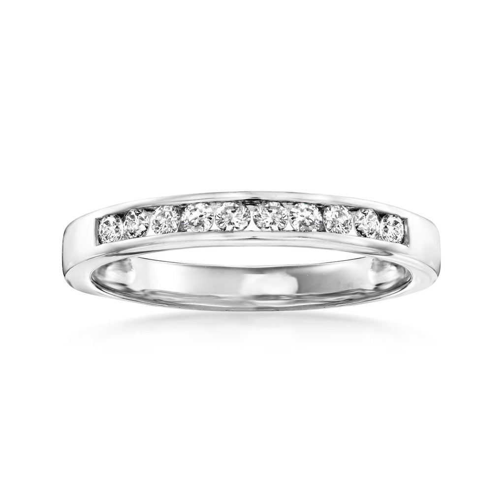 14kt White Gold Diamond Wedding Band X541
