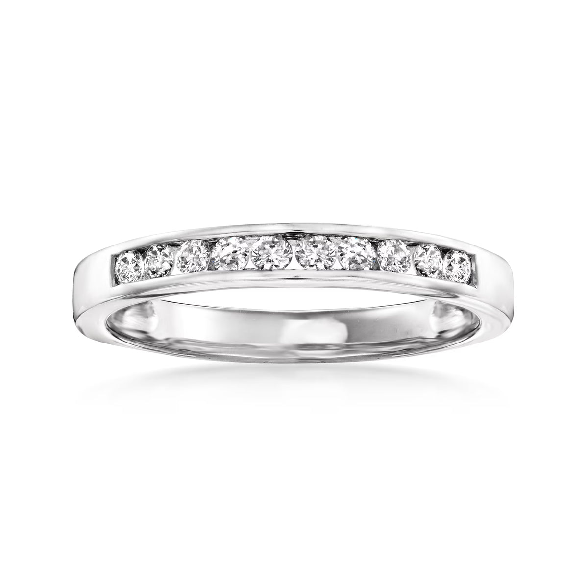 14kt White Gold Diamond Wedding Band X541