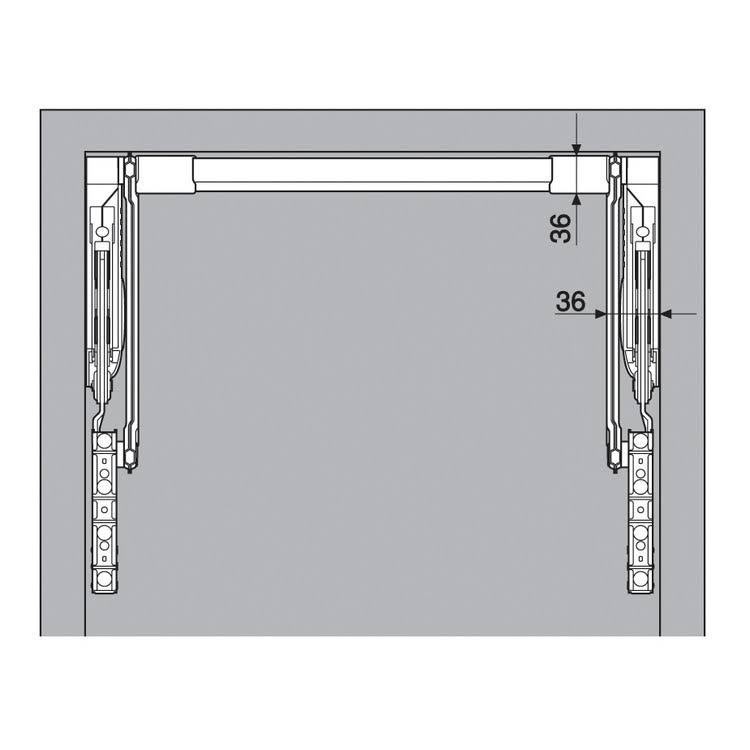 20L2500.N5 AVENTOS HL Face Frame Cabinet Lift Mechanism Set Zinc Plated G5709