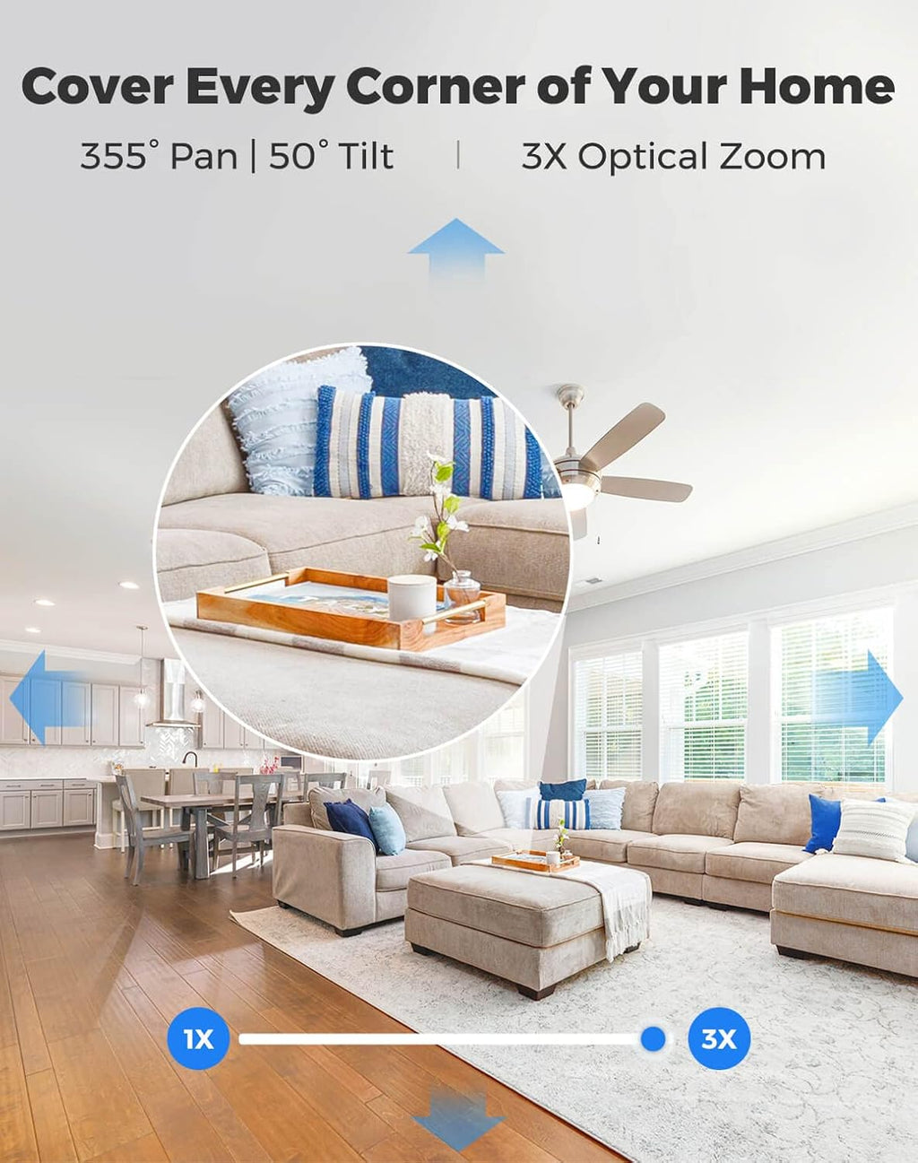 5MP Plug-in WiFi Security Camera with Pan Tilt Zoom, Pack of 2 E29177