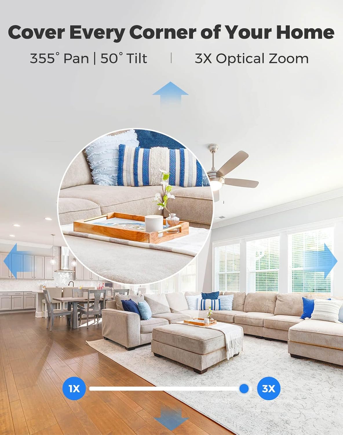 5MP Plug-in WiFi Security Camera with Pan Tilt Zoom, Pack of 2 E29177