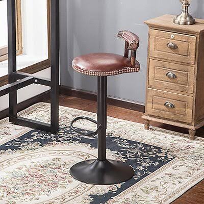 Brown Swivel Adjustable Height Bar Stool R82110