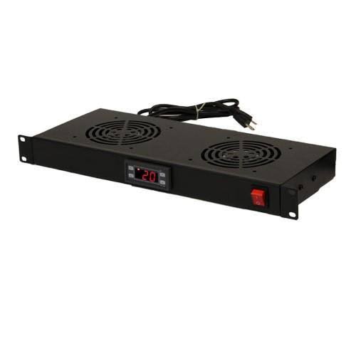 Rack Cabinet Mounted 2 Fan Digital Temperature Control Cooling System 1U Q84140