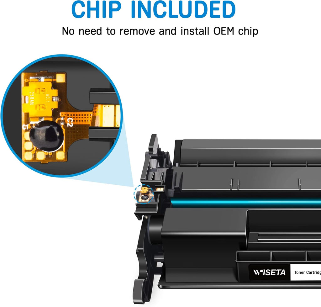 2 Black Compatible Toner Cartridge with Chip for HP 58A CF258A T880502