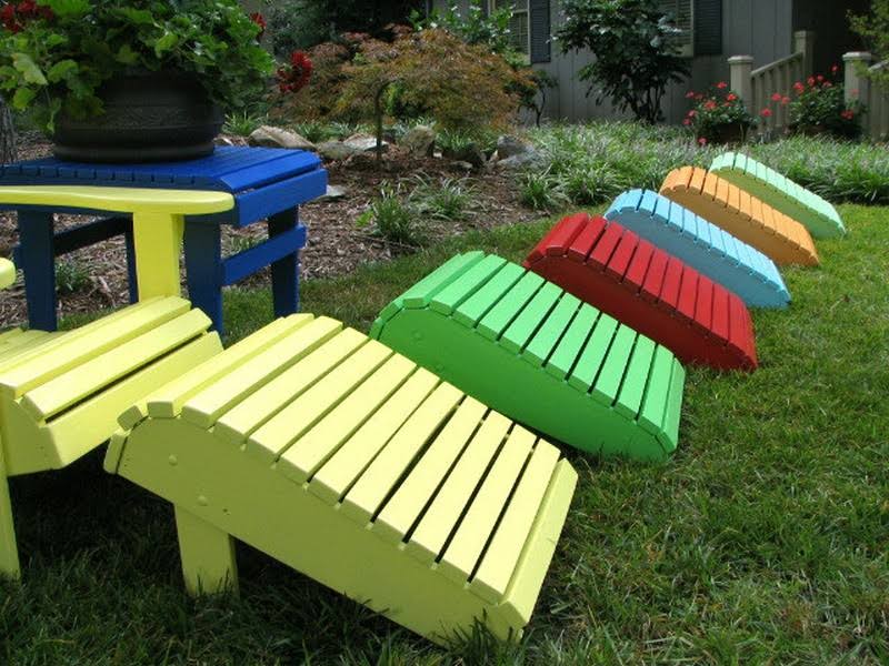 Yellow Pressure Treated Pine Adirondack Footrest H2772