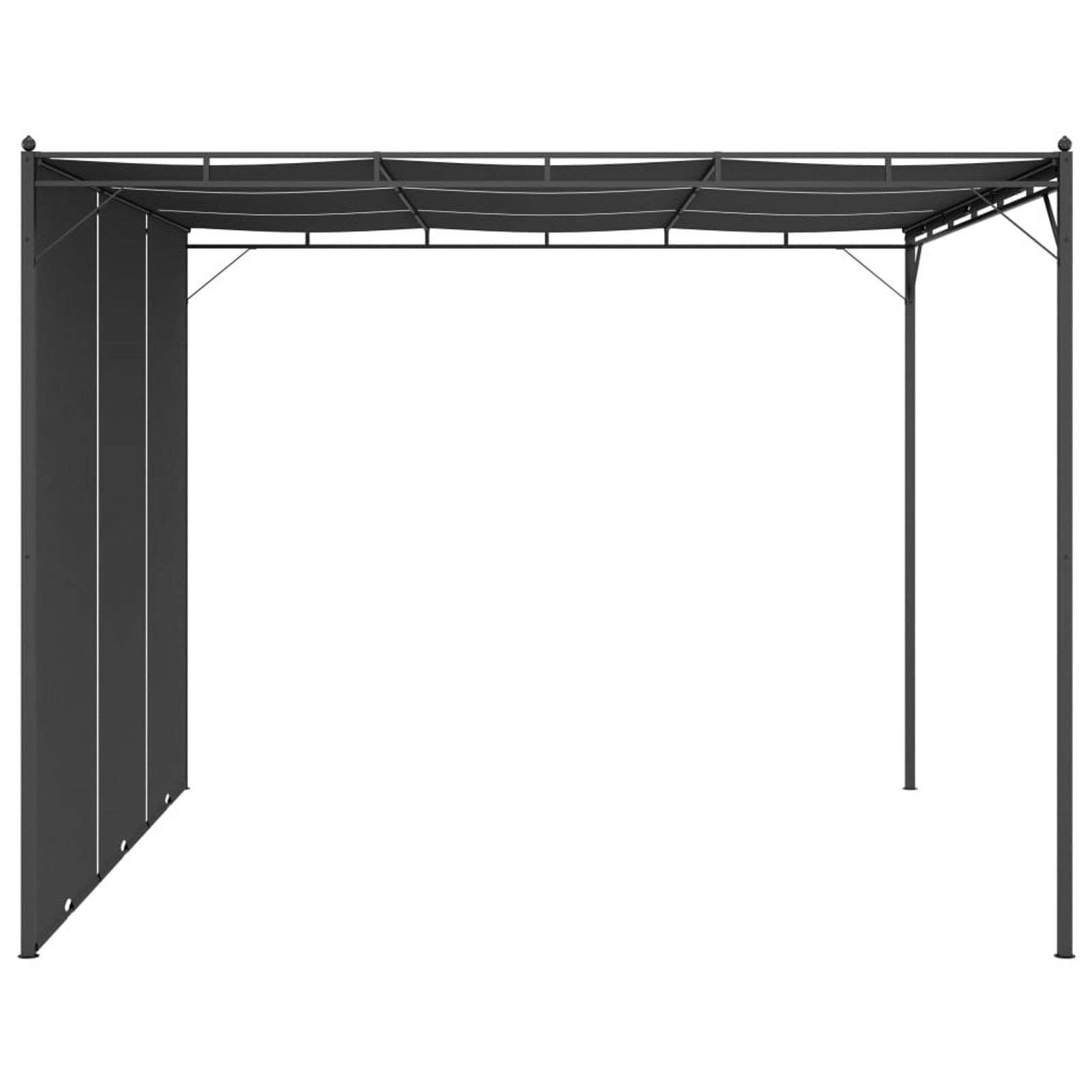 Garden Gazebo with Side Curtain Steel Frame Sun Shade Shelter 118.1 x 118.1 x 88.6 Inches O52213