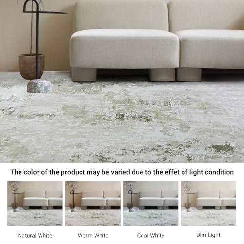 10x14 ft Light Coffee Non-Slip Area Rug M6859
