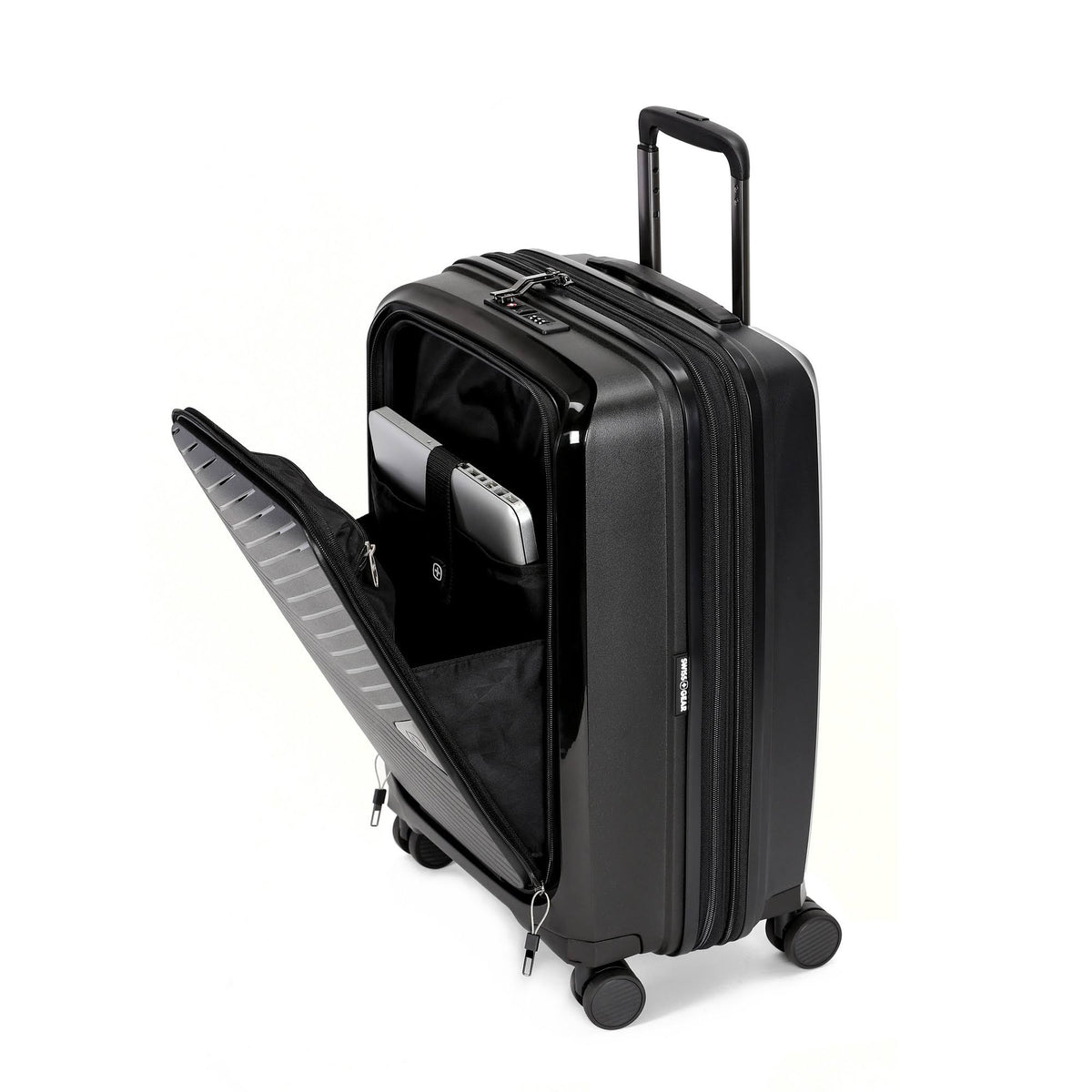 Black Hardside Expandable Carry On Suitcase S2235