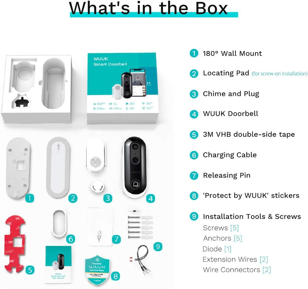 1080p Wireless Video Doorbell Camera with Motion Detector C593661