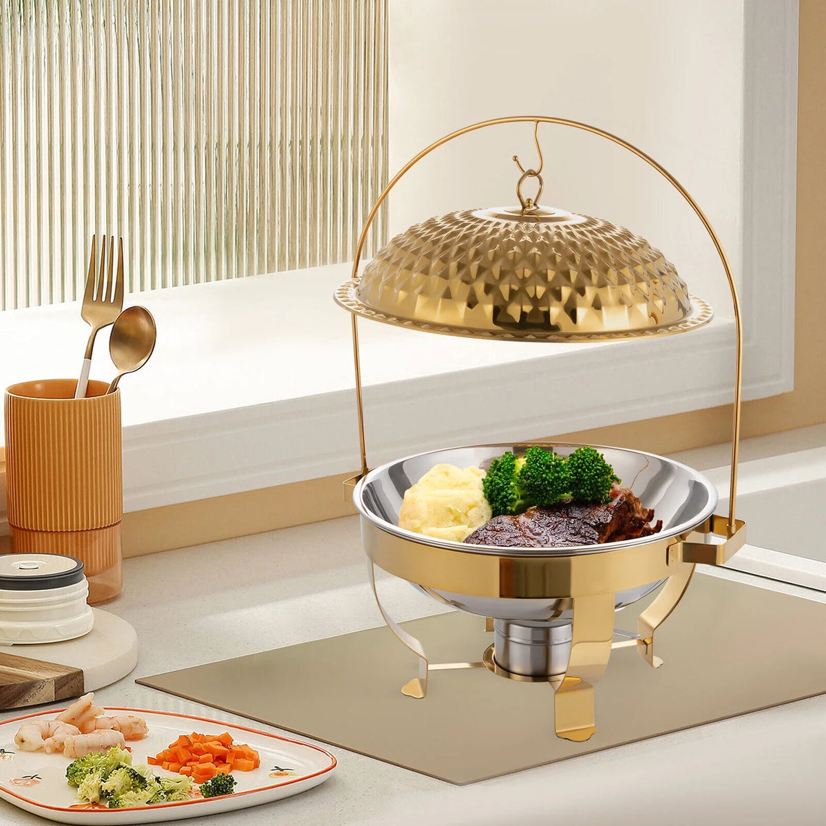 6.3QT Countertop Round Stove with Hanging Lid N6746