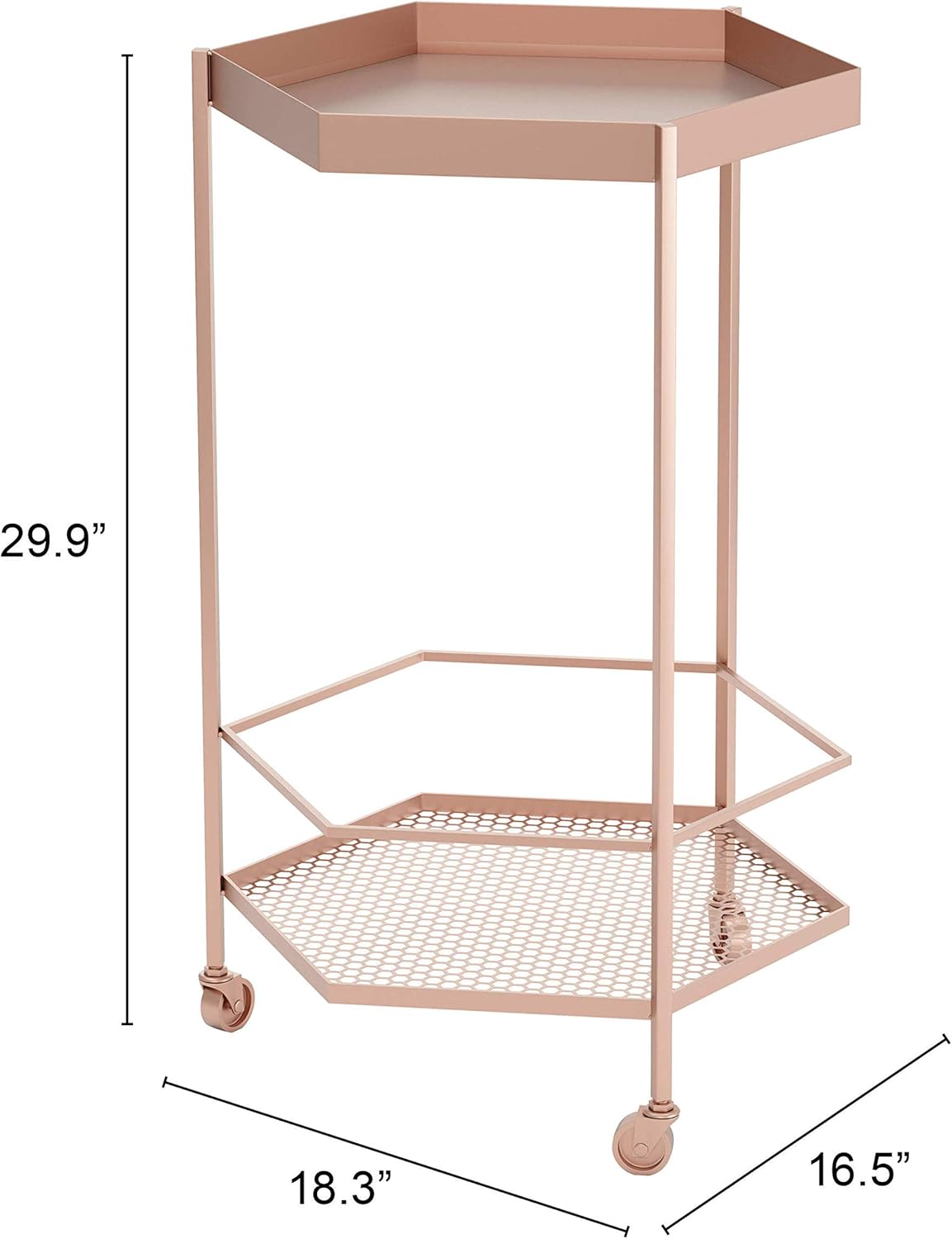 Gold Hex Bar Cart N7477