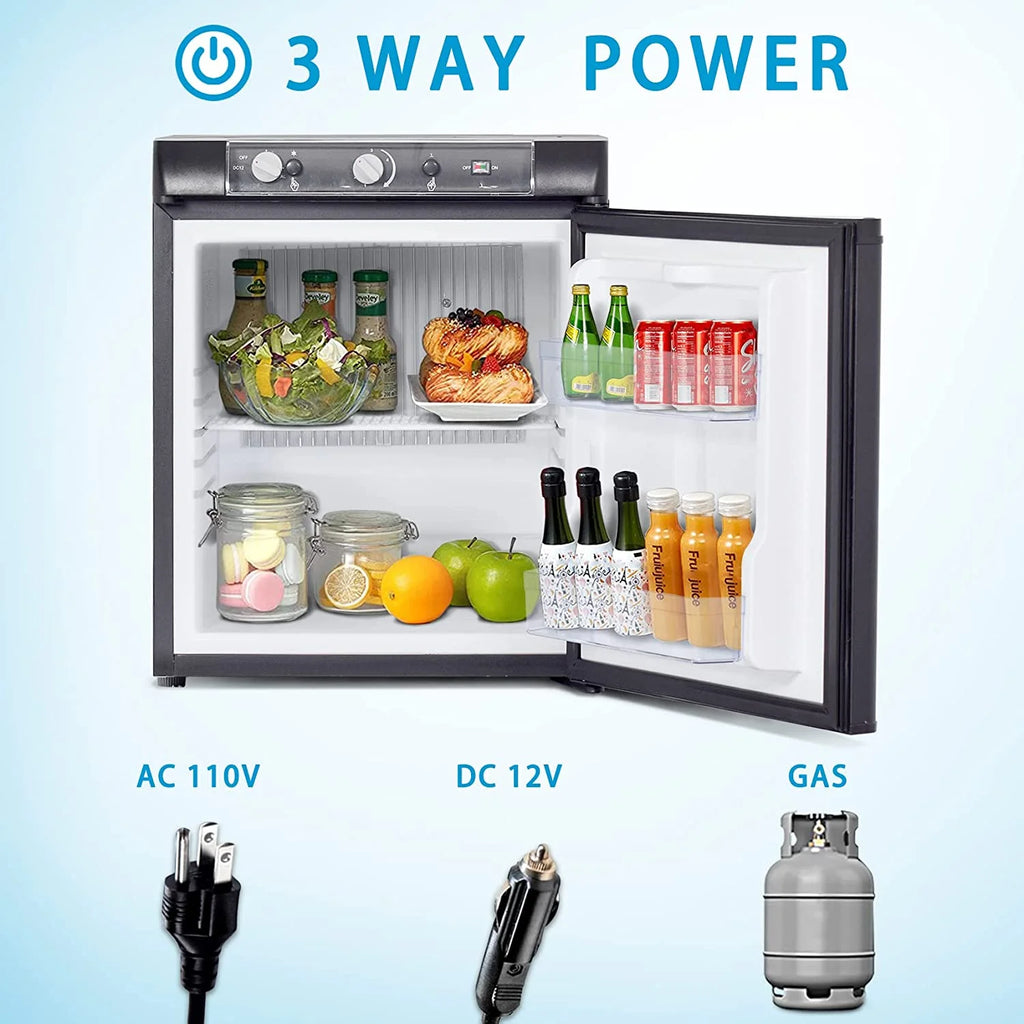 3 Way Propane RV Refrigerator 1.4 Cu.ft Compact Camper Fridge A44654