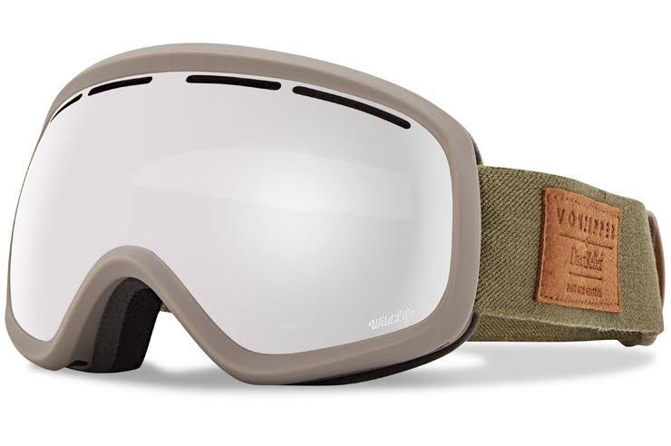 White Gloss Snow Goggles with Chrome Lenses N351